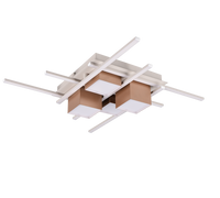 Plafoniera LED, metallo, caffè, 70x70 cm, Roger