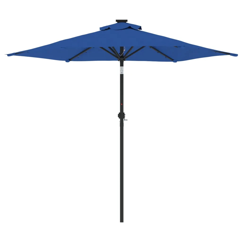 vidaXL Ombrellone Giardino con LED Palo Acciaio Azzurro 225x225x212 cm