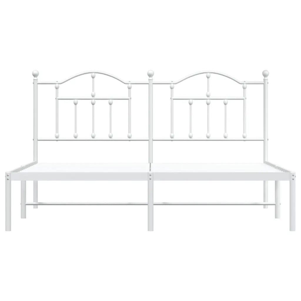 Giroletto con Testiera Metallo Bianco 180x200 cm 353492