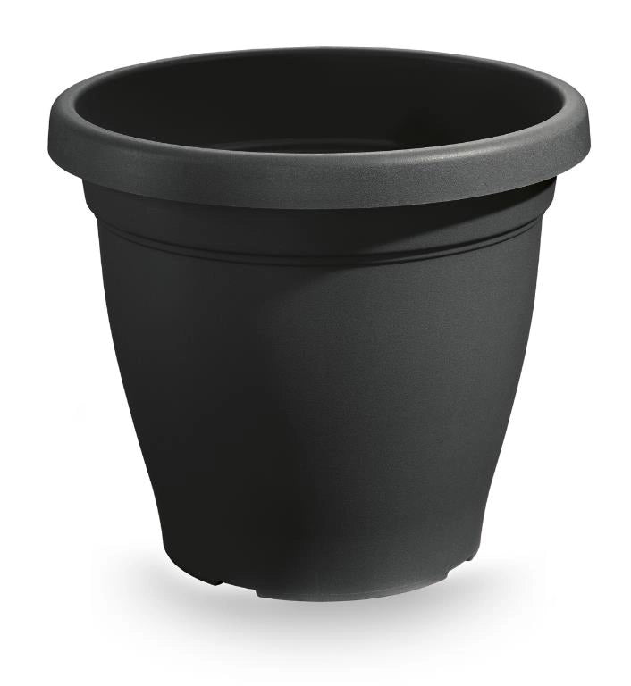Vaso da esterno tondo in plastica verona antracite 35 cm