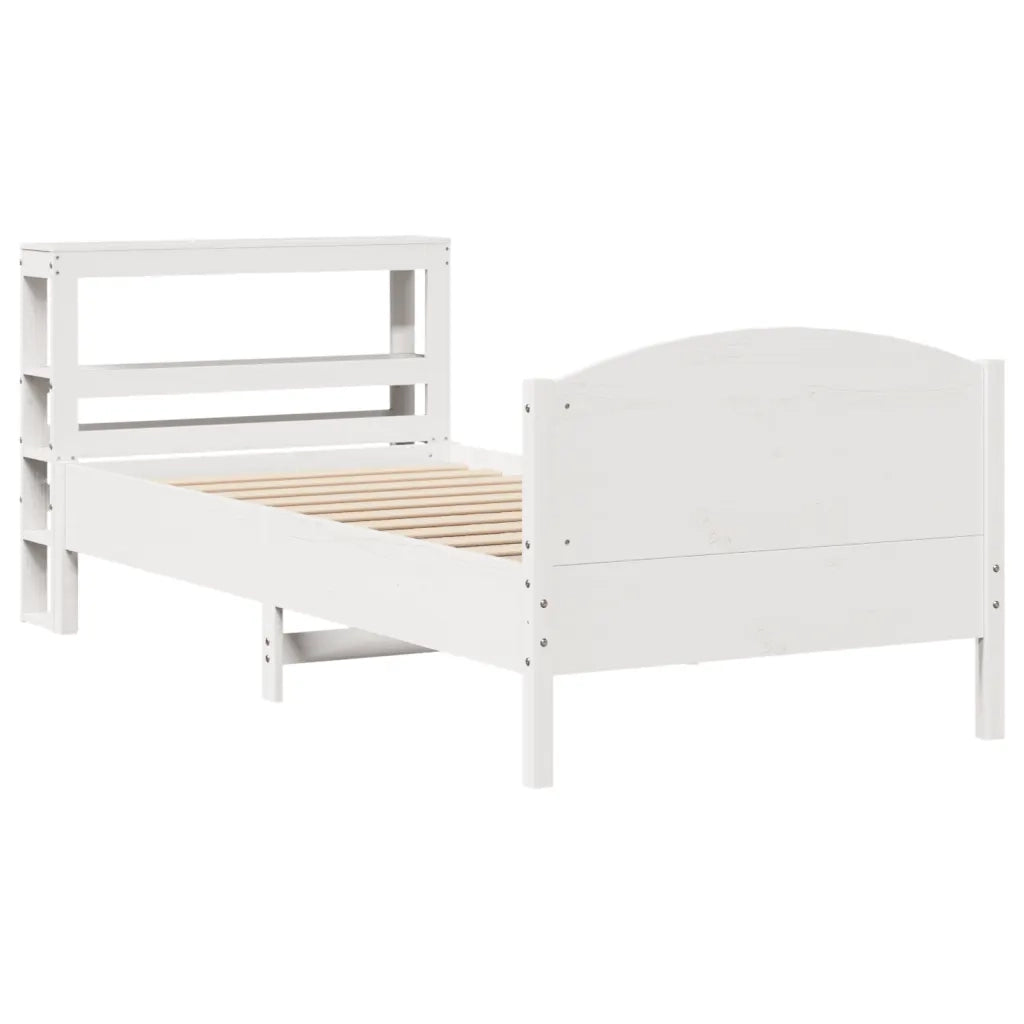 Letto singolo | Letto per adulti | Letto senza Materasso Bianco 90x200 cm Legno Massello di Pino
