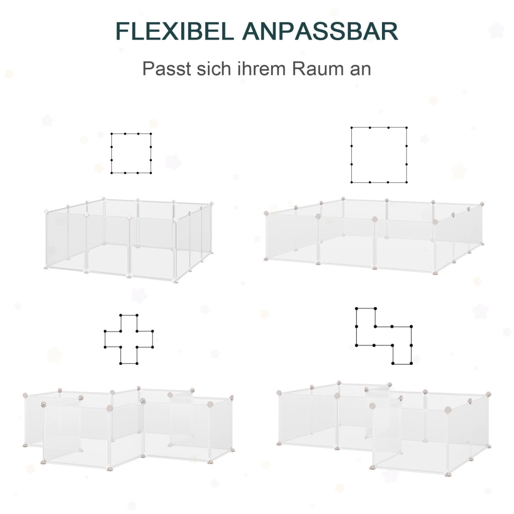 Recinto per Animali 12 Pannelli ¨C Minimal ¨C 105x105x45 Bianco