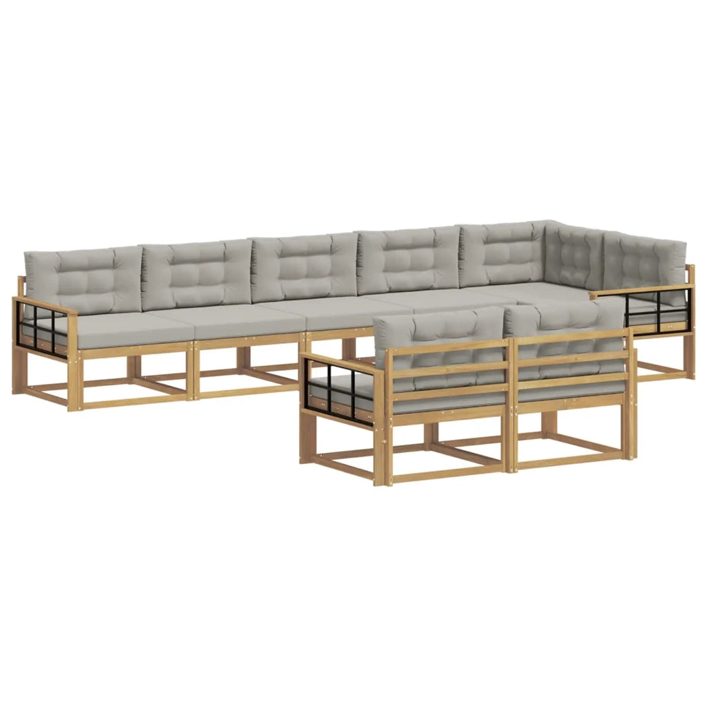 Set di divani da esterno 6 pcs Bianco e Grigio Chiaro 3386630