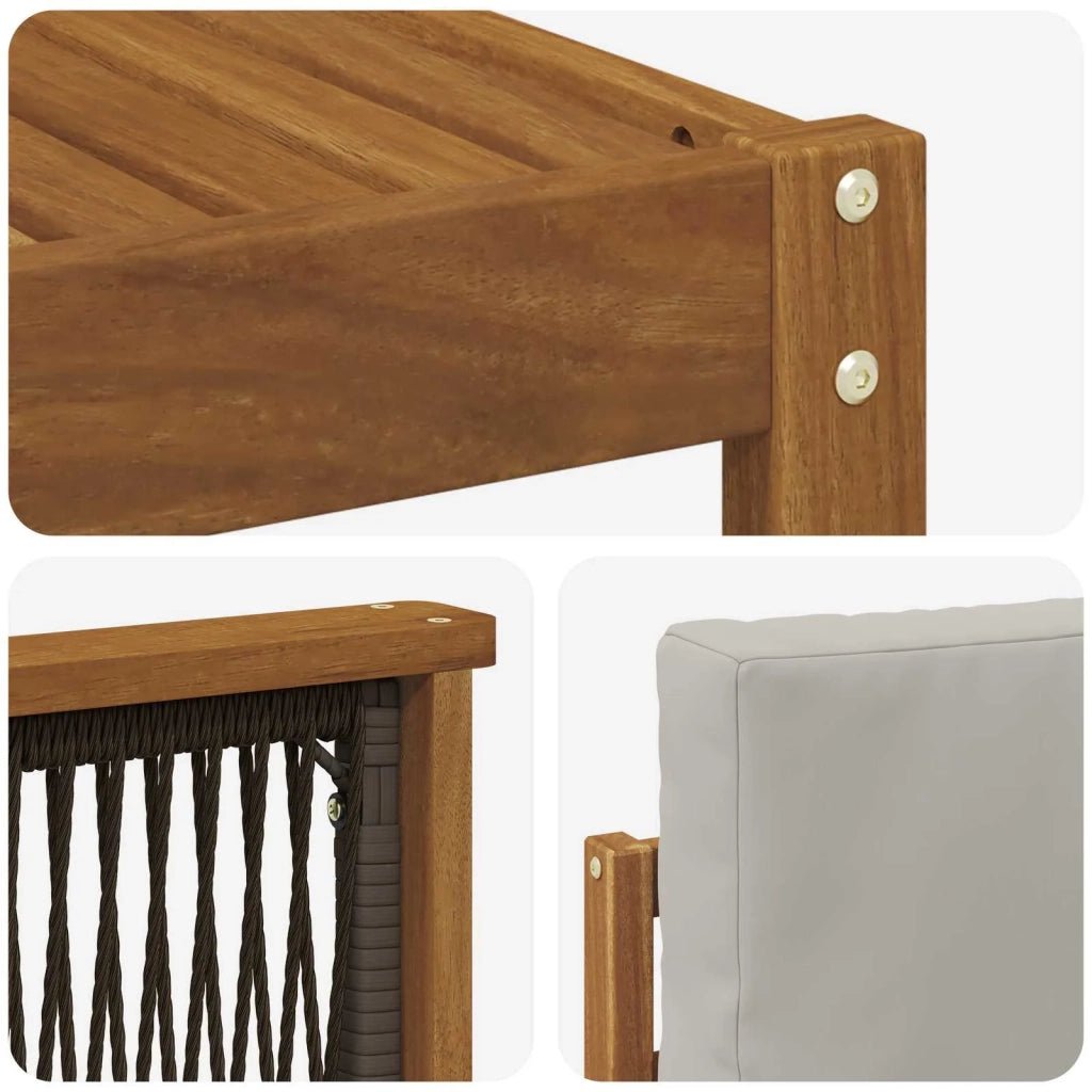 Set di divani da esterno 7 pz Naturale e Grigio Chiaro 3384082