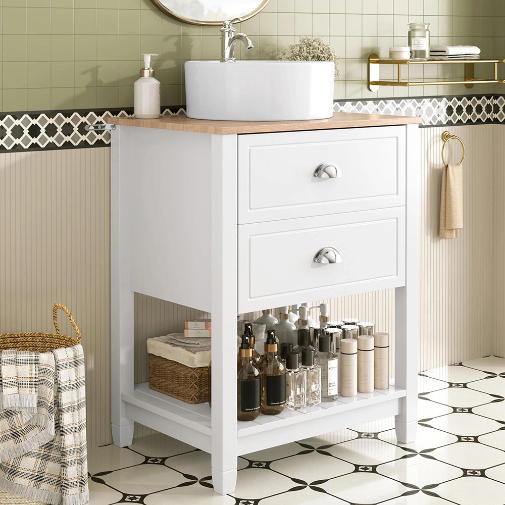 Mobile sotto lavabo bagno - Xylo - Lavabo ceramica 2 cassetti