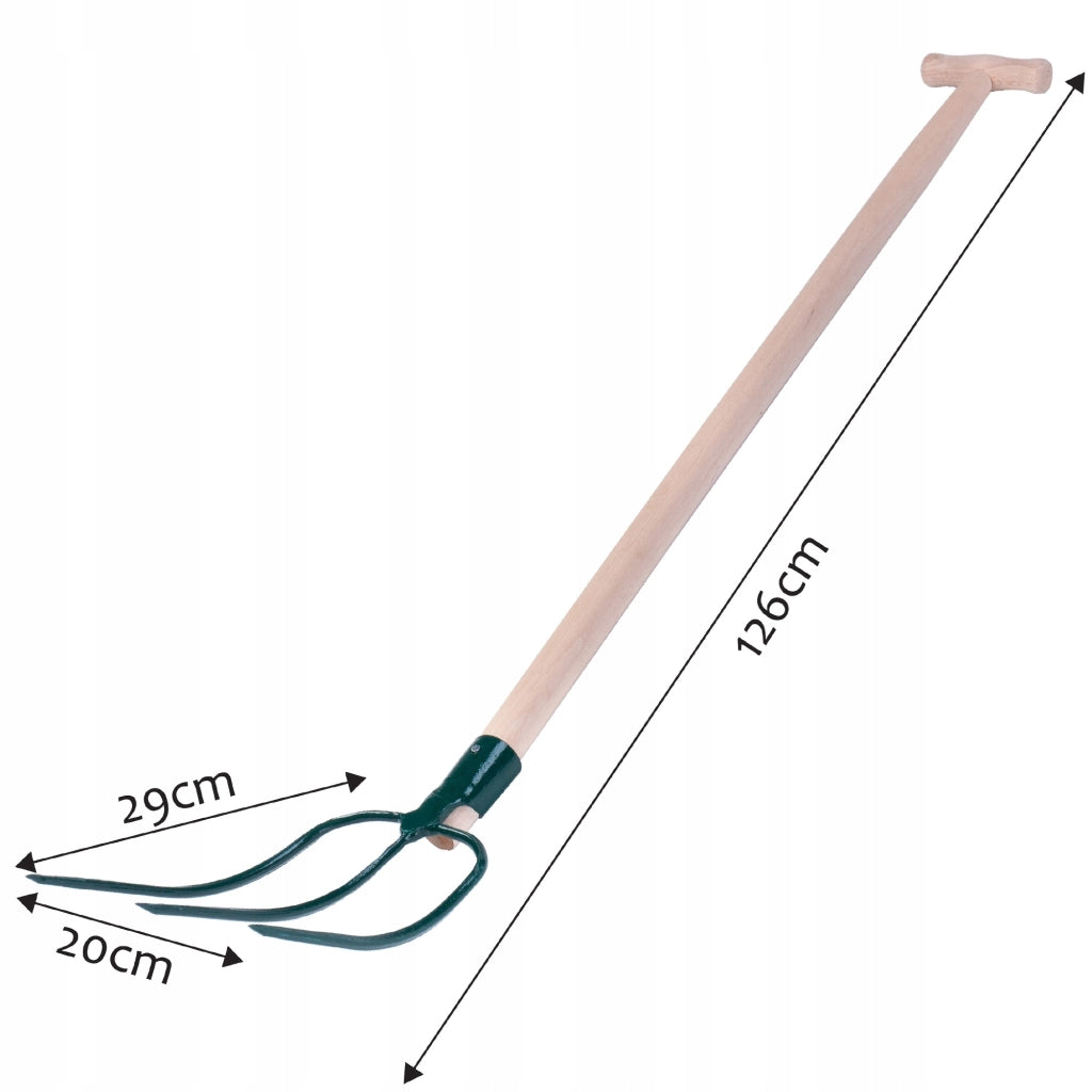 Forca KADAX per letame, fieno, paglia, giardino, a 3 rebbi, in metallo, 126 cm