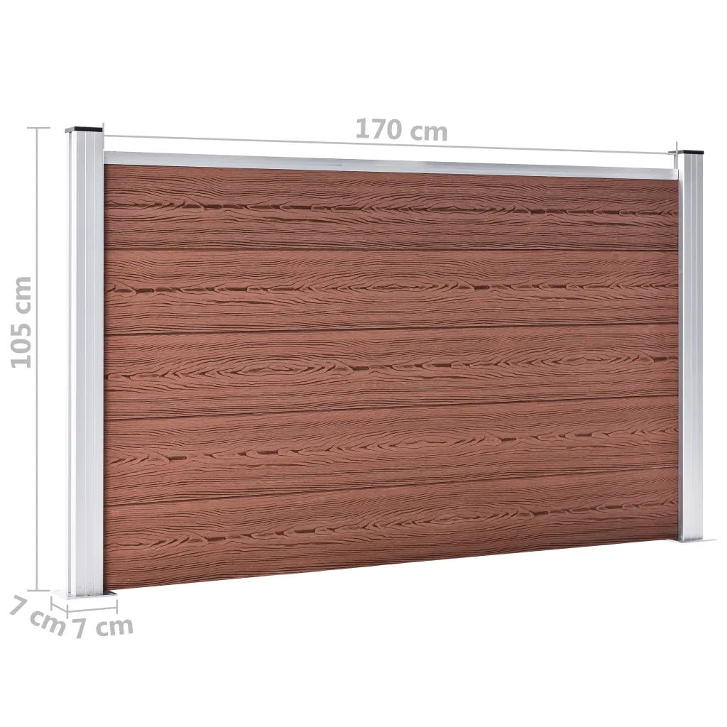 Pannello di Recinzione in WPC 353x106 cm Marrone 3053243
