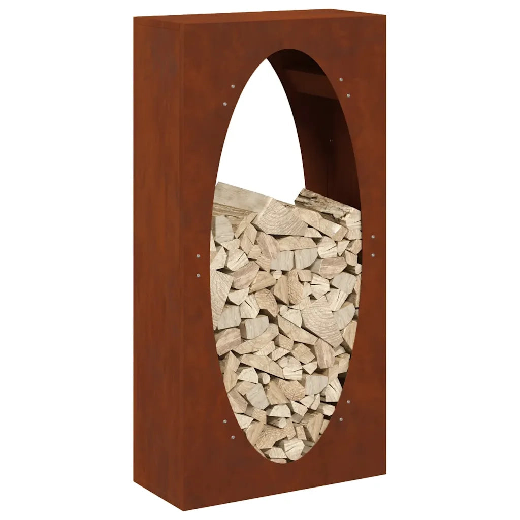 Rastrelliera per Legna da Ardere 50x23x100 cm in Acciaio Corten