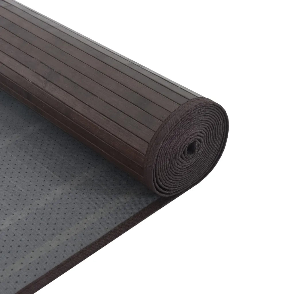 Tappeto Rettangolare Marrone Scuro 100x500 cm in BambÃ¹