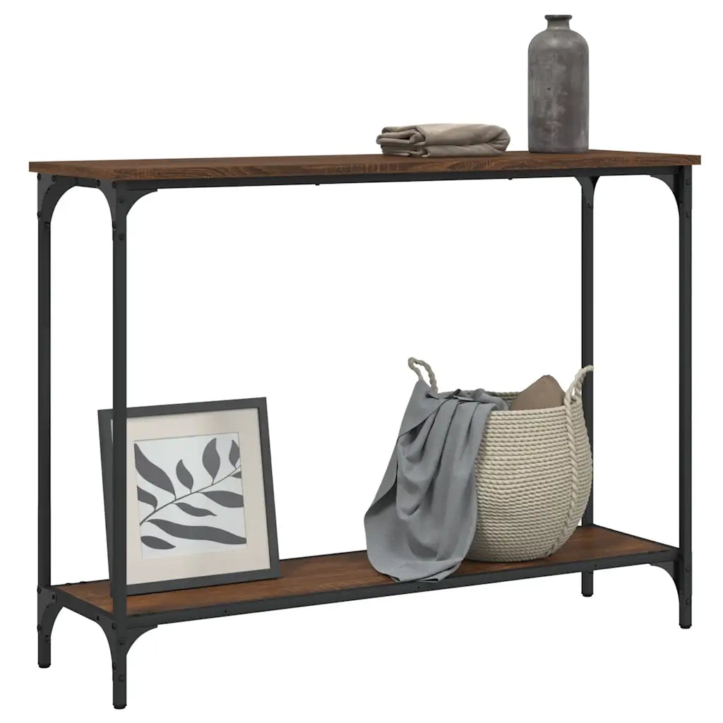 Tavolo Consolle | Tavolo d'Ingresso Rovere Marrone 101x30,5x75 cm Legno Multistrato
