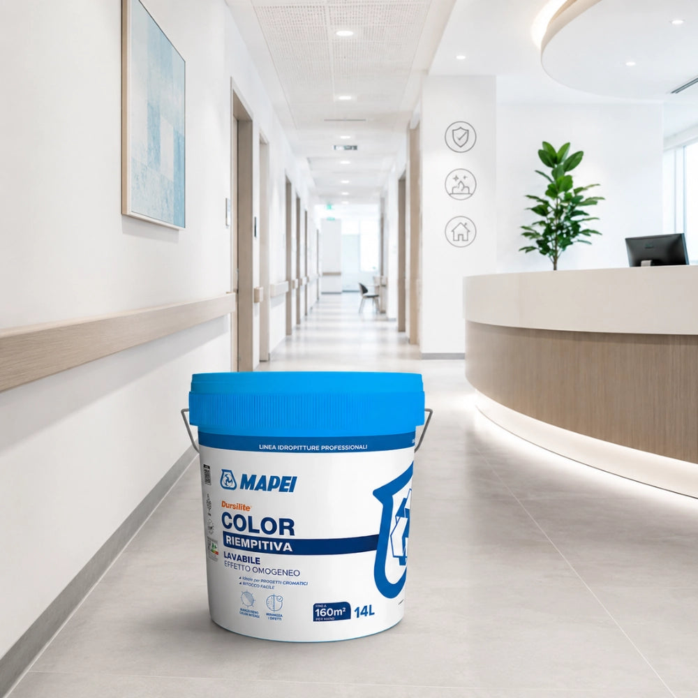 Mapei dursilite color idropittura murale lavabile per interni 14l