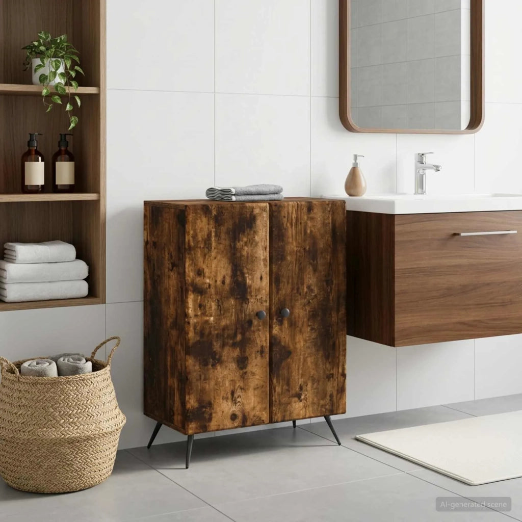Mobiletto da Bagno BREDA Rovere Fumo 59,5 x 31 x 80 cm 897500