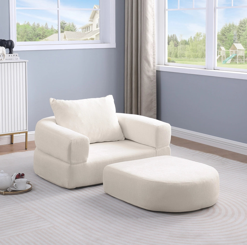 Divano modulare componibile in ciniglia beige HOMVRA
