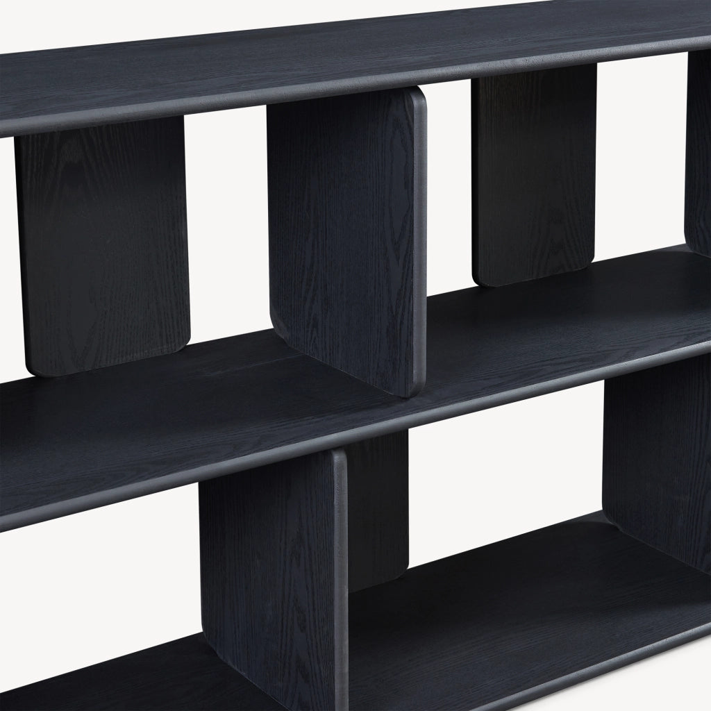 Scaffale da Terra Gäljami con 4 Scomparti Aperti 160 x 35 x 74 cm - Nero [en.casa]