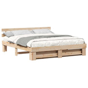 Letto matrimoniale | Letto per adulti | Struttura del letto Marrone 200 x 200 cm Pino massello