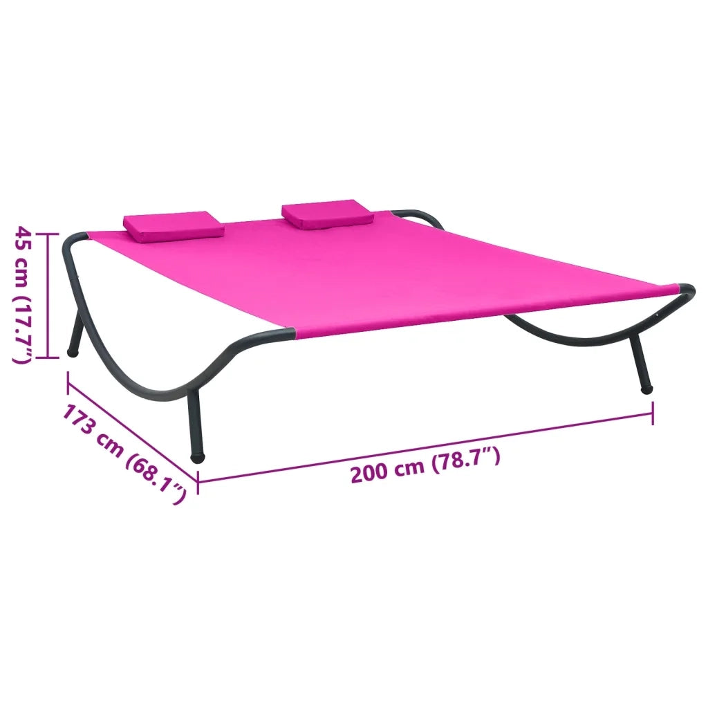Lettino Prendisole in Tessuto Rosa 313532
