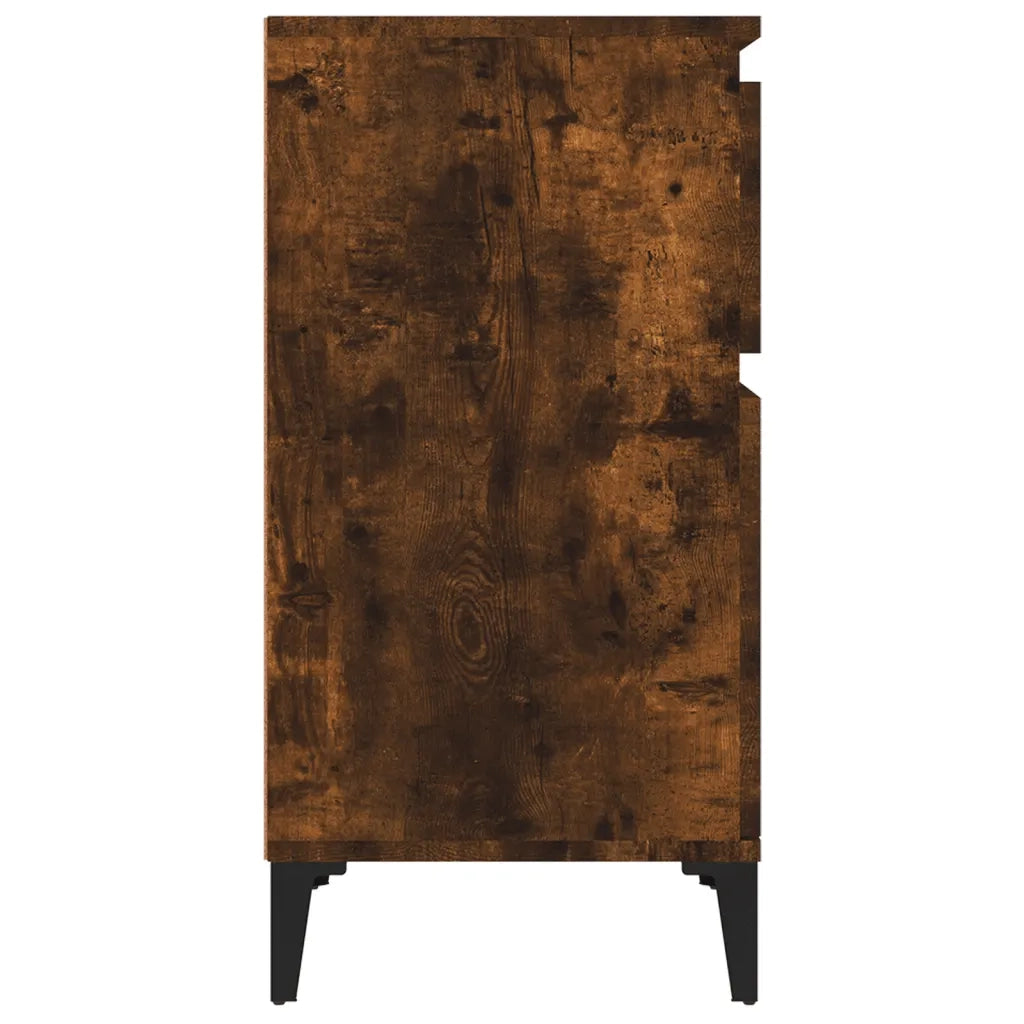 Set di 2 Comodini | Armadio da Notte | Mobiletto da notte Rovere Fumo 40x35x70 cm