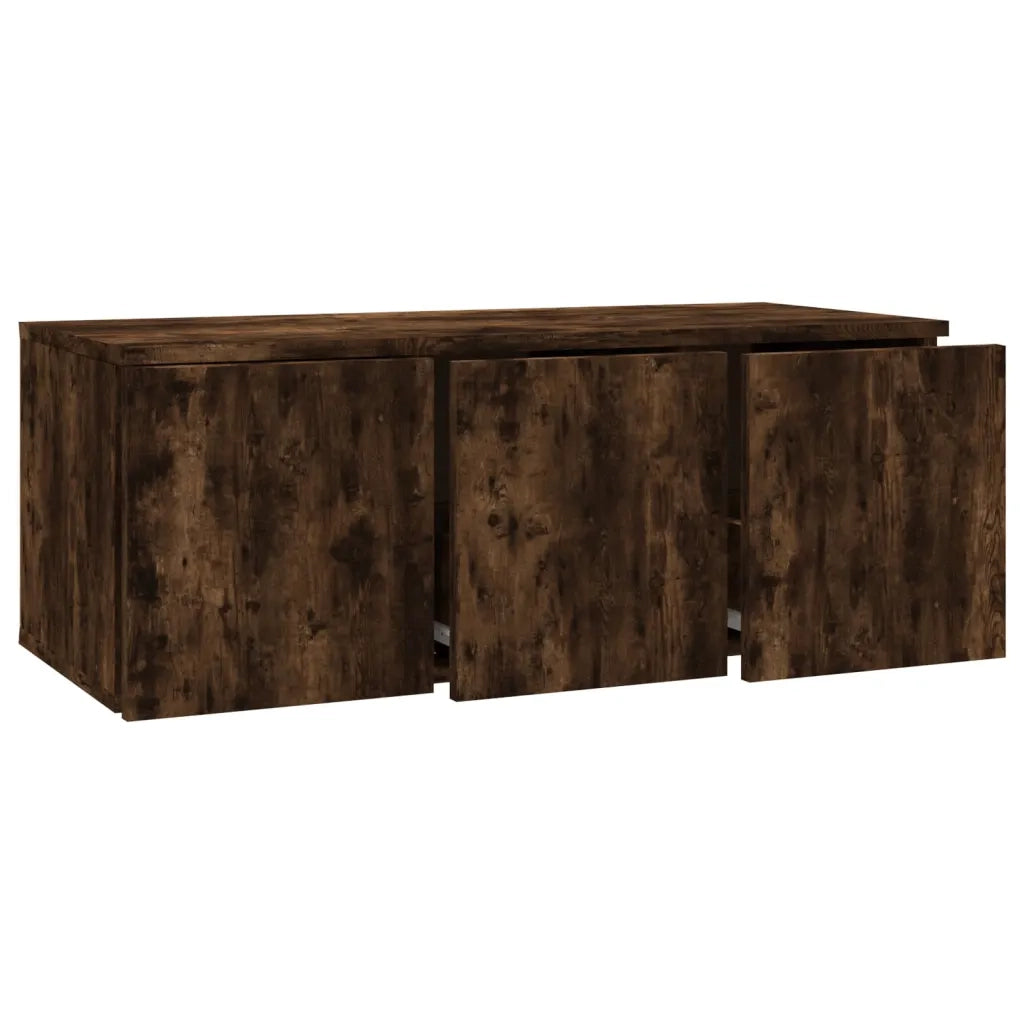 Mobile Porta TV Rovere Fumo 80x34x30 cm in Legno Multistrato 815498