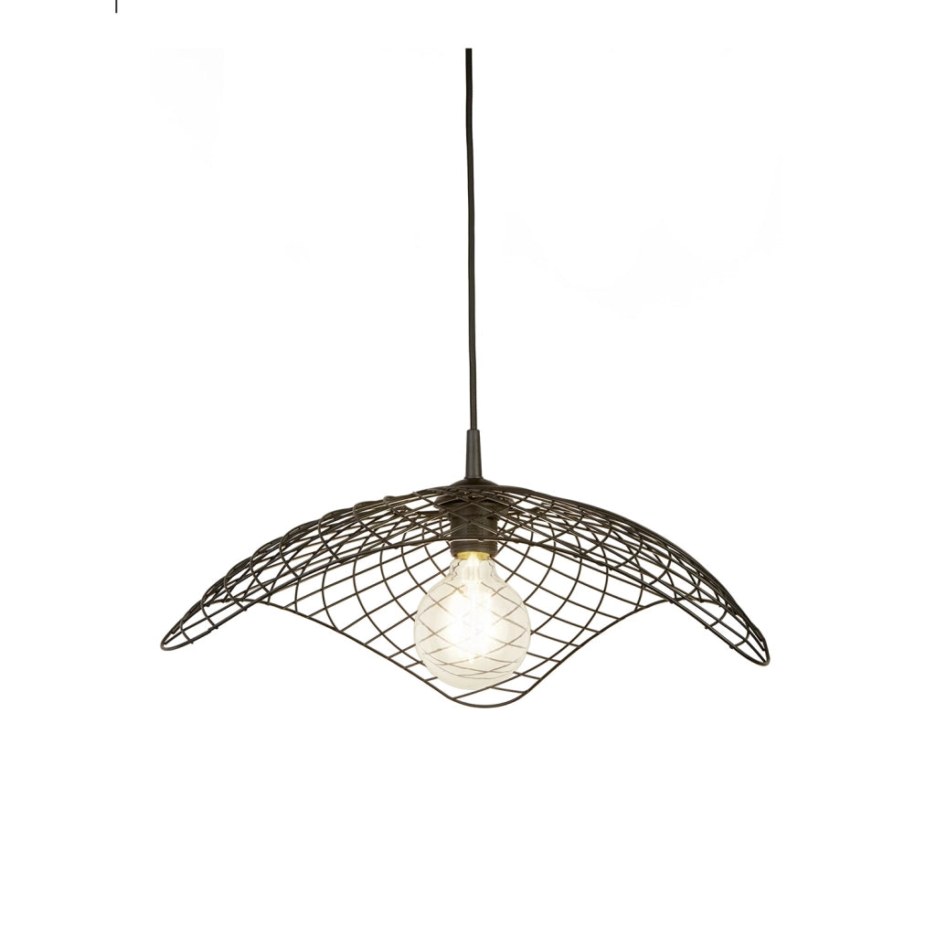 Sospensione Industrial-Nordico Parachute Acciaio Nero 1 Luce E27