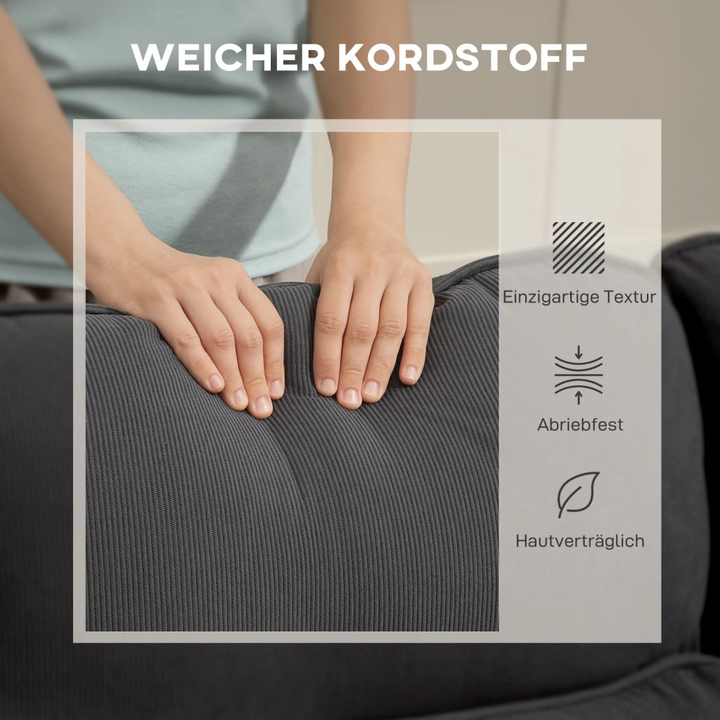 Divano letto angolare con contenitore e cuscini ¨C zephmum ¨C grigio scuro