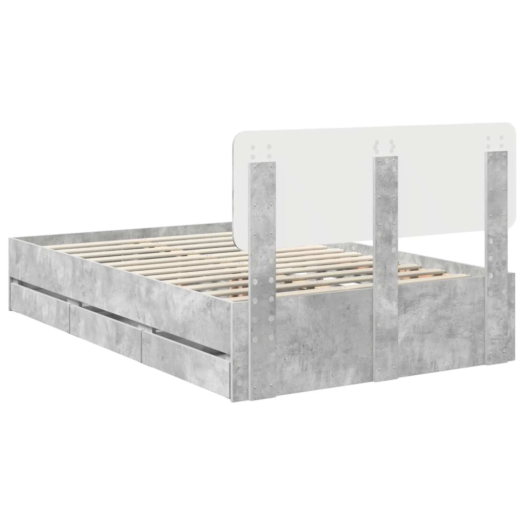 Struttura del letto con cassetto Grigio Cemento 120 x 190 cm 3412209