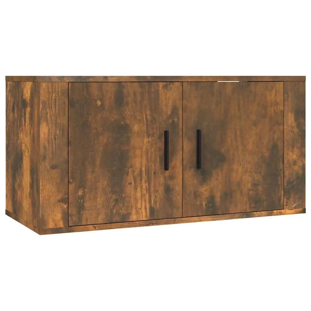 Set di mobili da 2 pezzi comprensivo di armadio credenza mobile TV soggiorno/camera da letto salotto rovere affumicato legno ingegnerizzato marrone 02_0024436