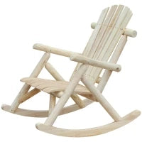 Sedia a Dondolo da Giardino, Stile Adirondack in Legno di abete, Design Ergonomico, Color Legno 96x66x98cm