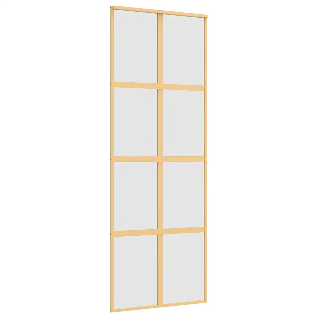 Porta Scorrevole Dorata 76x205 Vetro Smerigliato ESG Alluminio 155187
