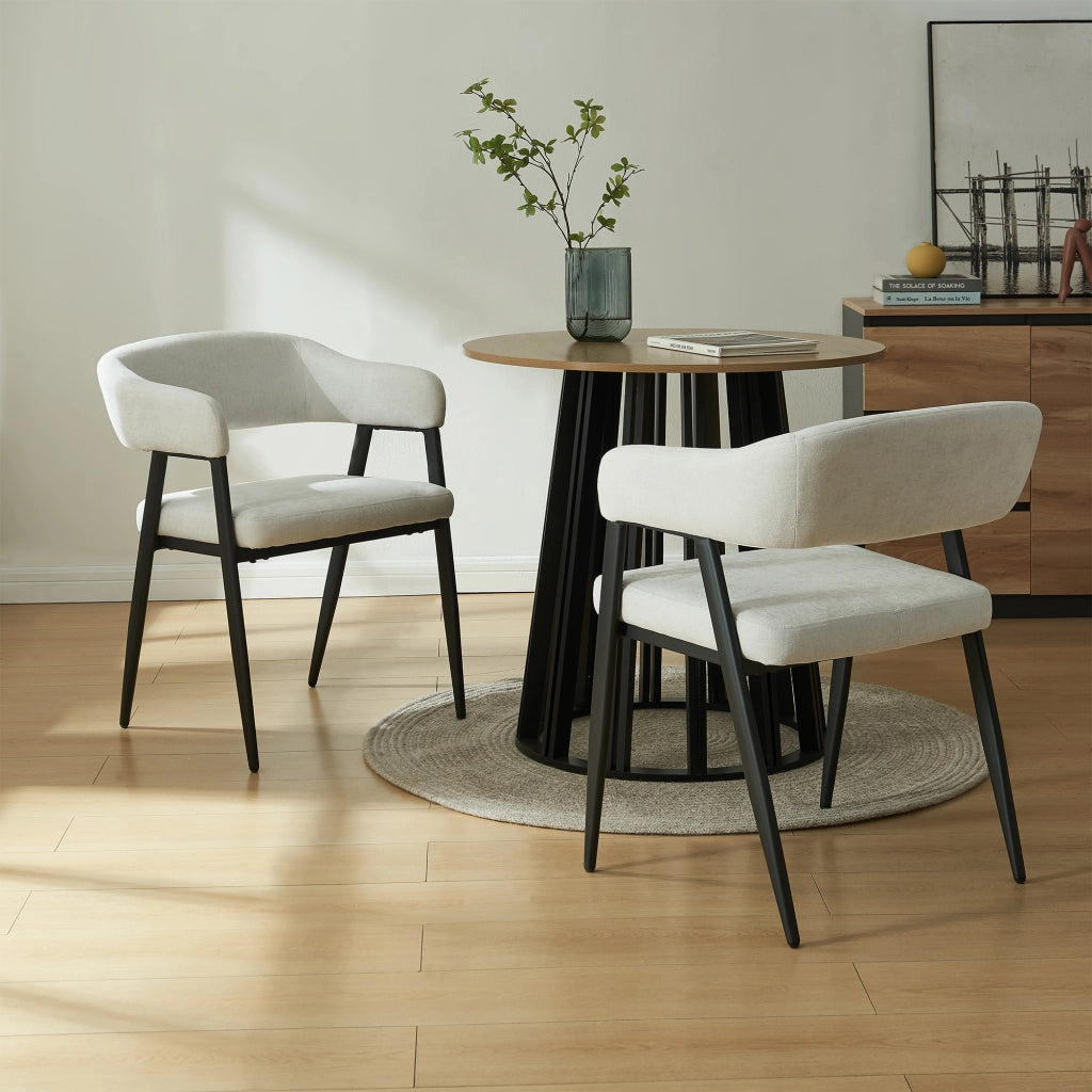 Set Kohlmand di 2 Sedie Imbottite da Sala Pranzo con Rivestimento in Tessuto - Grigio Chiaro [en.casa]