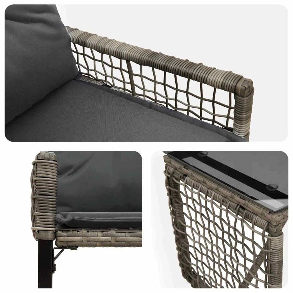 Set di Mobili da Esterno con cuscino 3 pcs Grigio 42025175