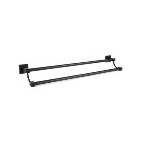 PORTA ASCIUGAMANI 2 ASTE SUPPORTO PER BAGNO DA MURO ASTA CASA NERO 02110