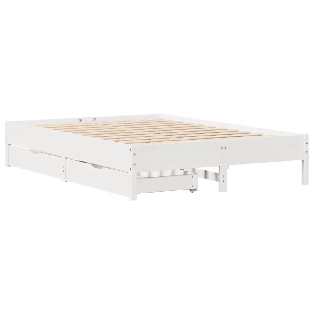 Letto senza Materasso Bianco 120x190 cm Legno Massello di Pino