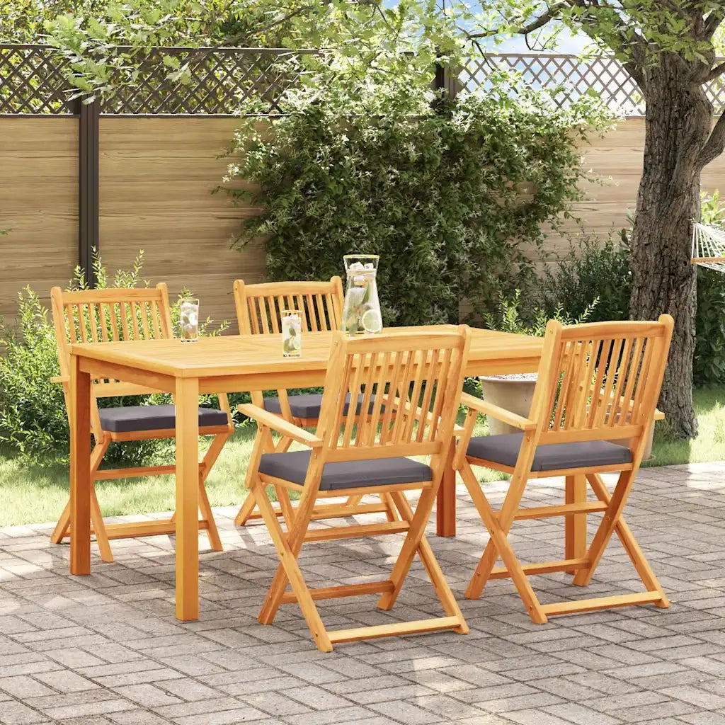 Sedia pieghevole con cuscino 4 pz | Sedie da Esterno Grigio 49 x 57.5 x 92cm