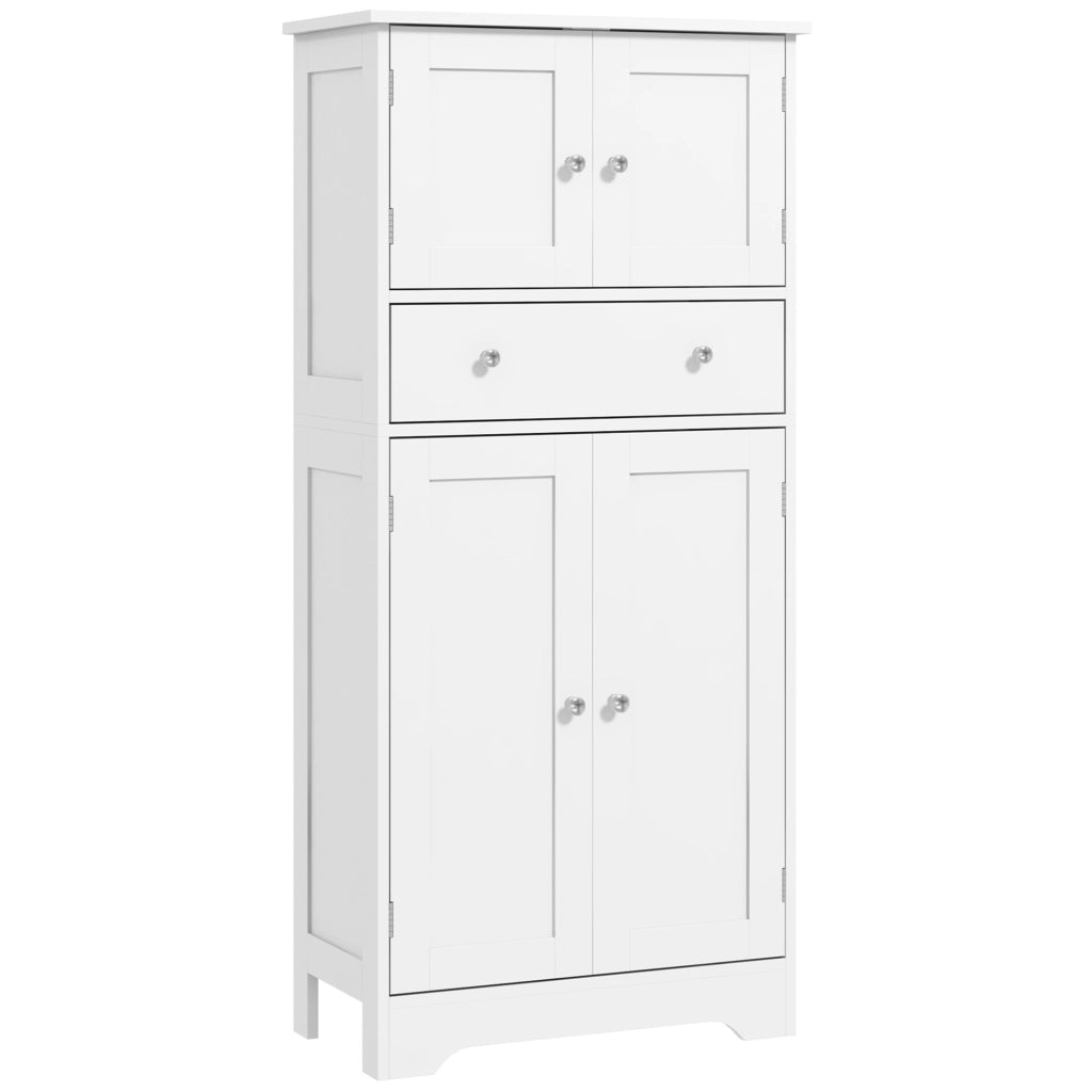 Armadio Cucina con Ante, Ripiani Regolabili e Cassetto ¨C Zephmum ¨C Bianco 60x30x128 cm