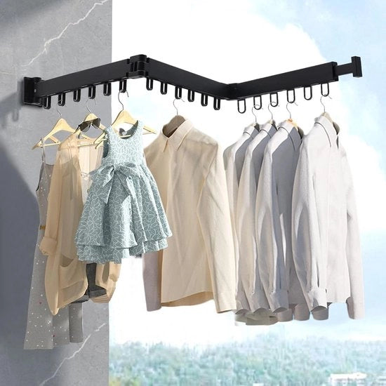Drogera Portatile da Parete - Risparmio di Spazio - Sostegno Peso Elevato - Asciugamani - Pieghevole - Asciugamani per Abbigliamento - Balcone - Camera da Bagno - Camera da Letto