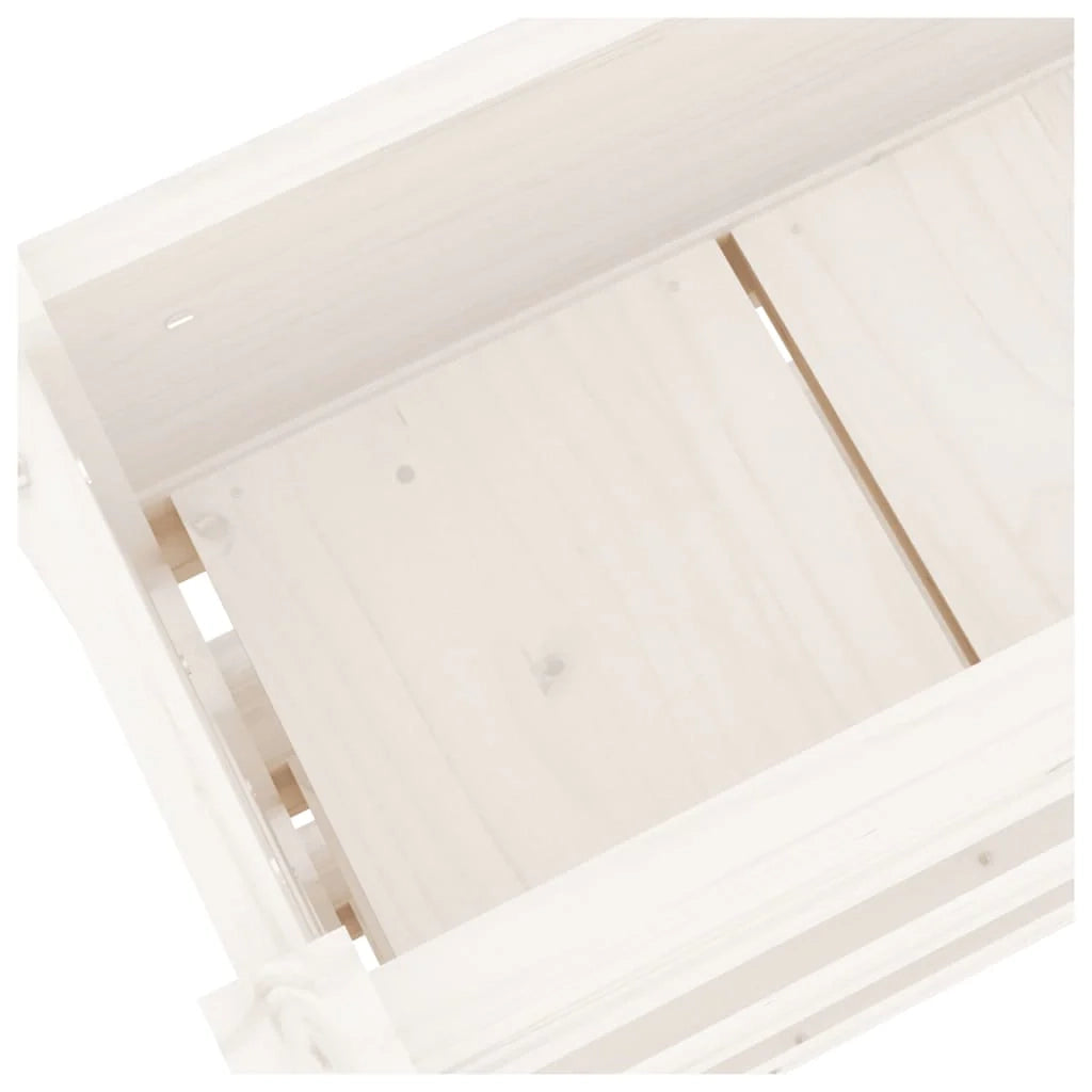 Fioriera rialzata per piante e fiori terrazza giardino 112 x 25 x 104,5 cm legno massello di pino bianco 02_0037394