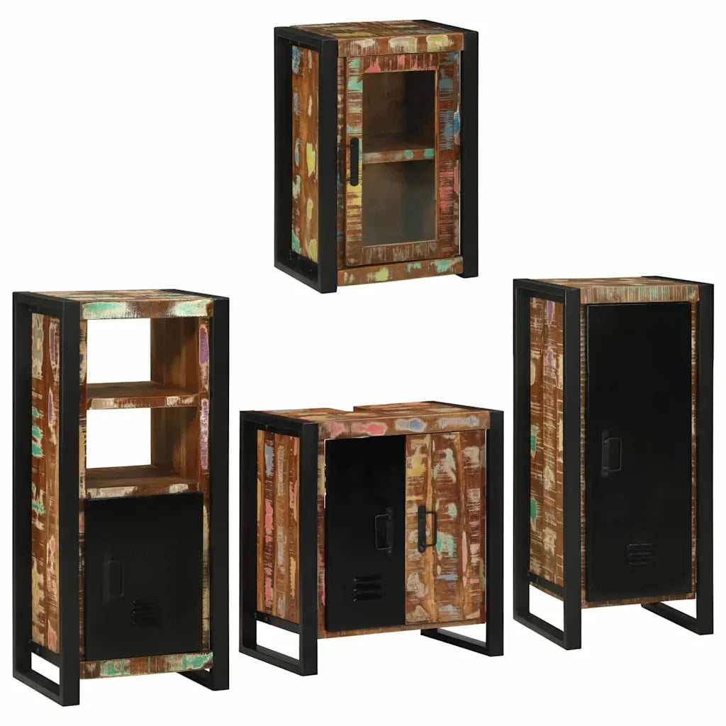 Set di mobili per il bagno 4 pcs Legno massello riciclato
