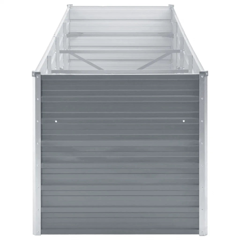 Letto Rialzato Giardino in Acciaio Zincato 320x80x77 cm Grigio 44844