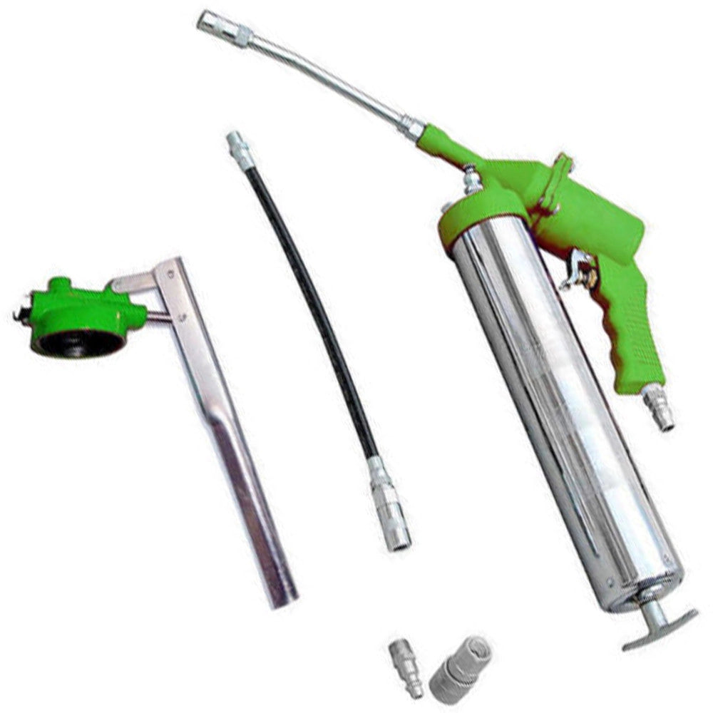 Trade Shop - Ingrassatore Pneumatico Auto Ad Aria E Pistola Pompa Manuale Con Tubi Kit 6 Pz -