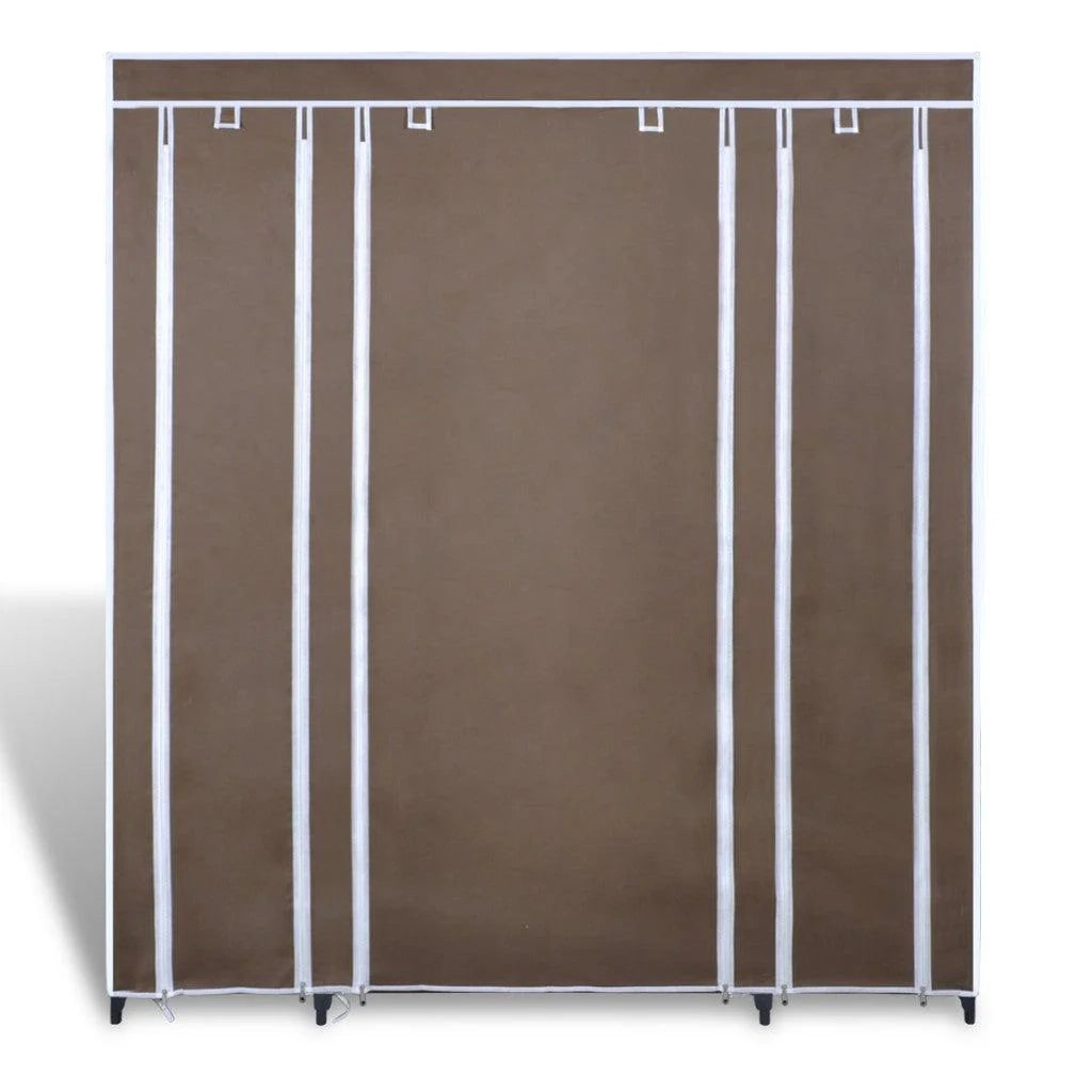 Armadio con ripiano tessuto non tessuto marrone altezza 180 cm ingresso camera da letto campeggio 2002005