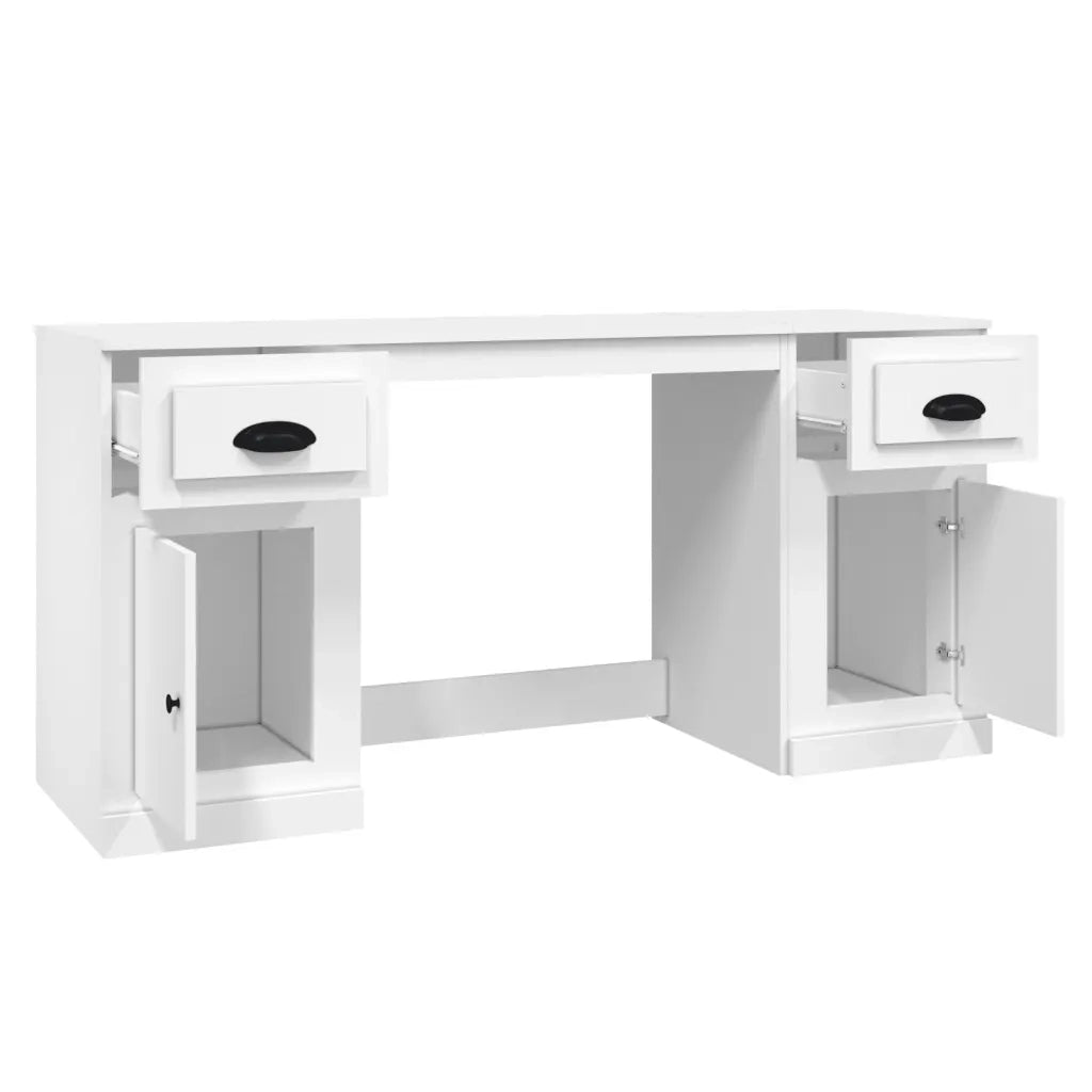 Scrivania con Armadietto Bianco in Legno Multistrato 3185327