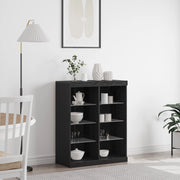 Sideboard con luci LED Nero Rovere 41x37x100 cm