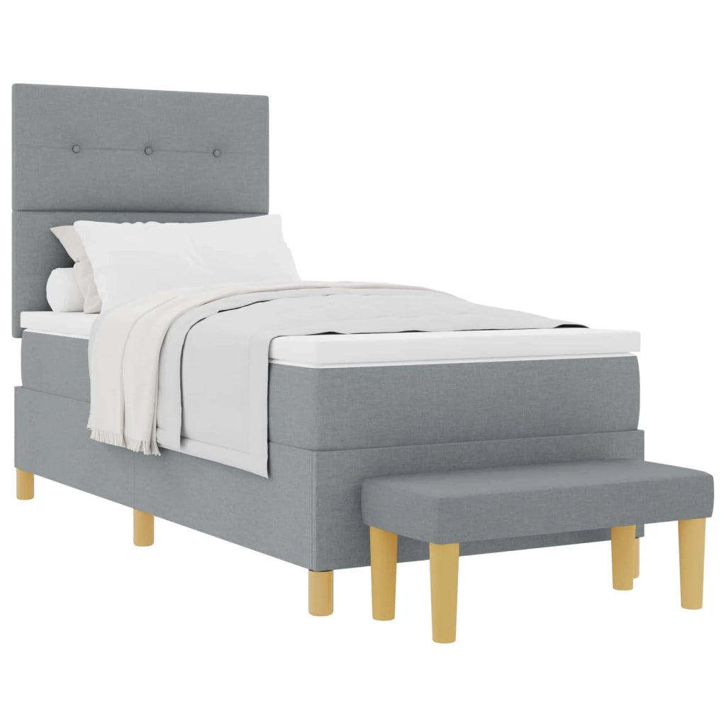 Letto a molle con materasso Grigio chiaro 80 x 200 cm Tessuto