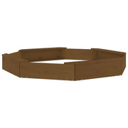 Sabbiera per bambini area giochi da giardino esterna con sedute ottagonali legno massello di pino marrone 02_0041538
