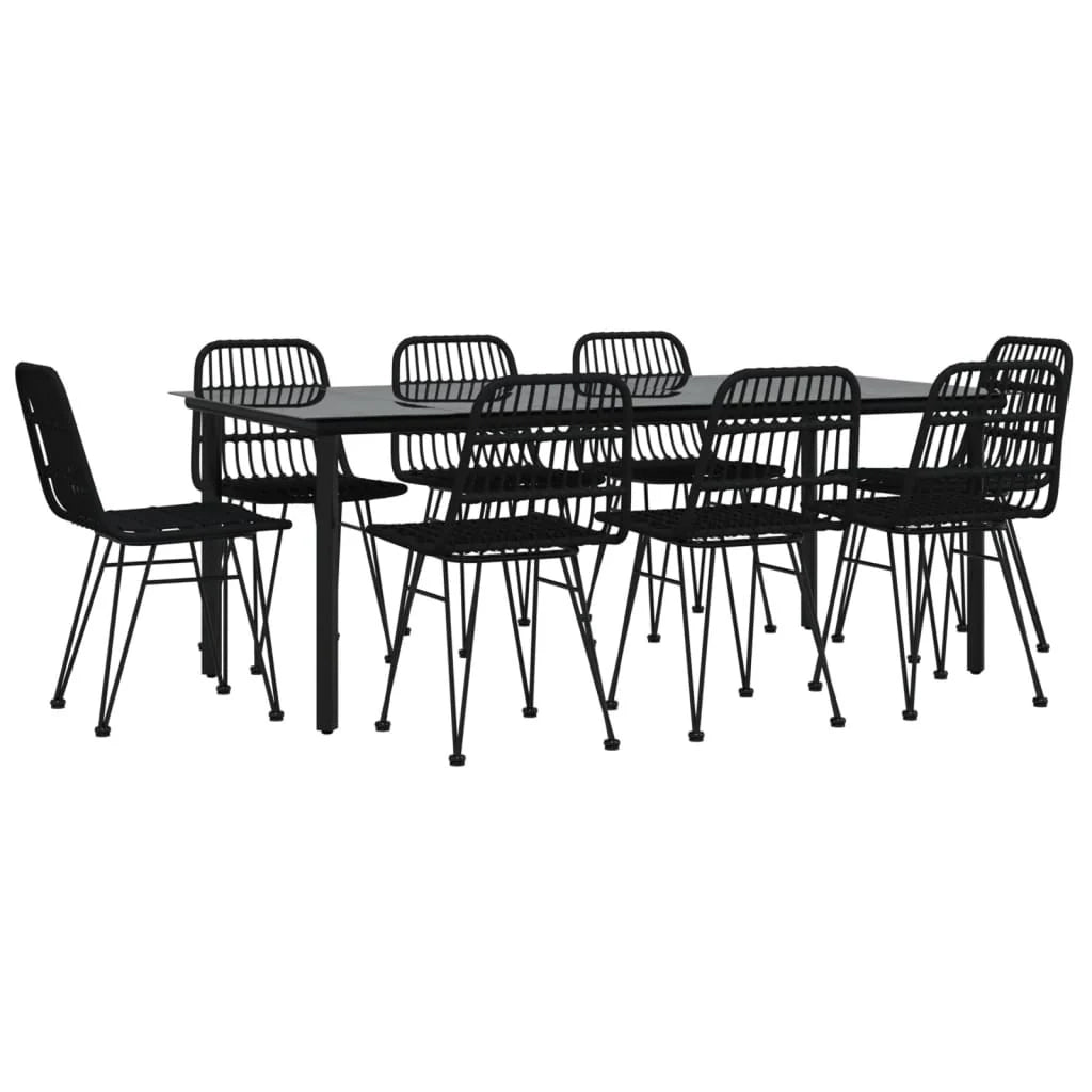 Set da pranzo/mobili da giardino in resina nera da 9 pezzi 02_0014399