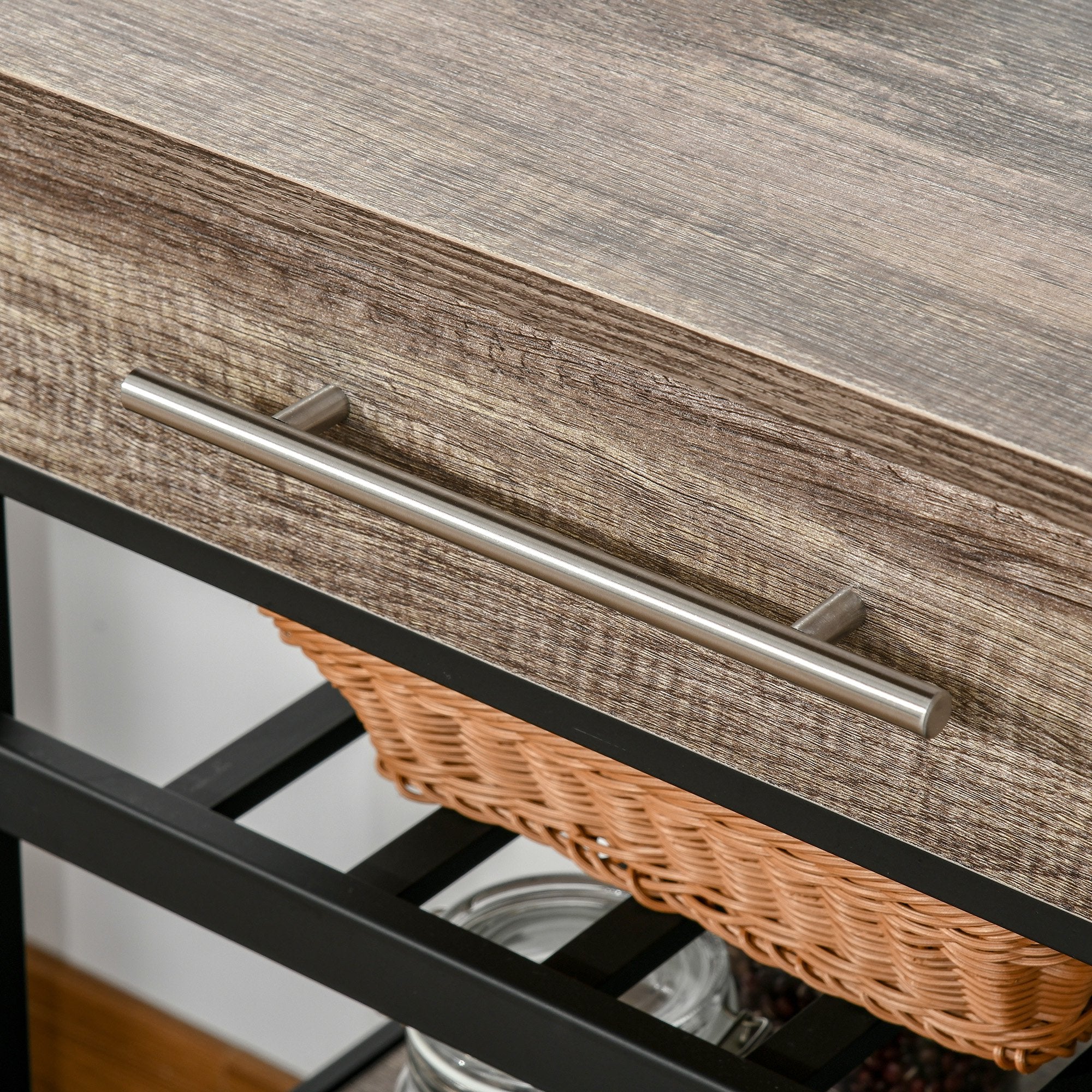 Carrello da Cucina 60x50x84,5 cm in Legno Truciolato Marrone