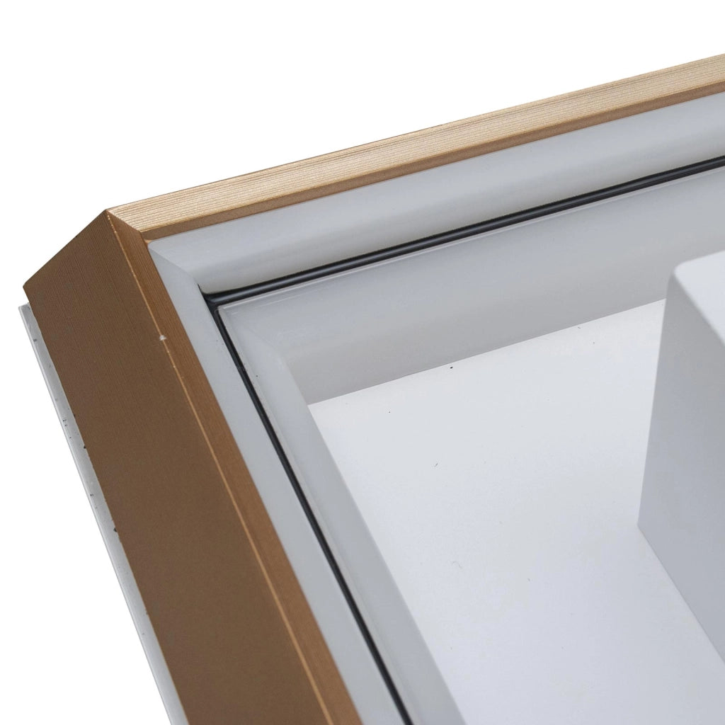 Plafoniera Geometrica LED 48W CCT Bluetooth Dimmerabile Quadrata Cornice Dorata Luce Salotto Ufficio Cucina Telecomando