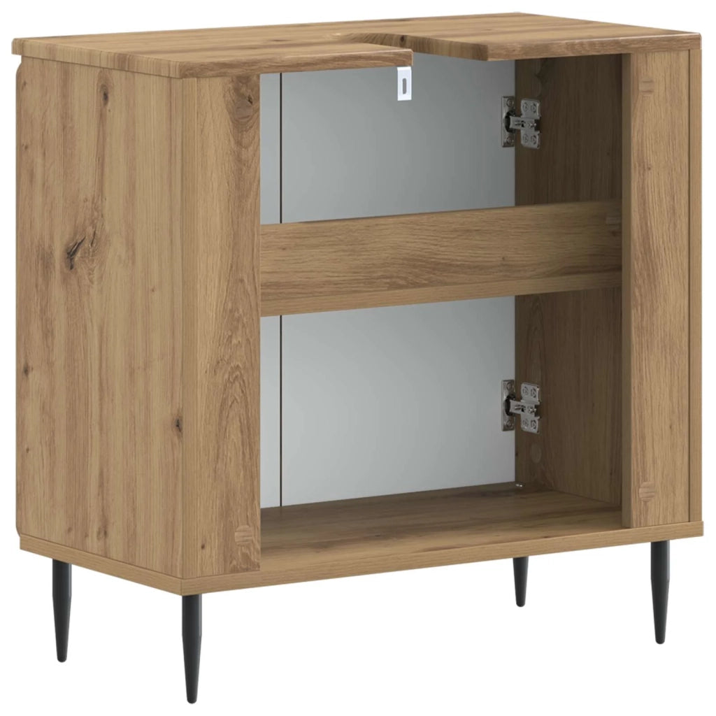 Armadio per Lavabo da Bagno HAARLEM Rovere Artigianale 896794