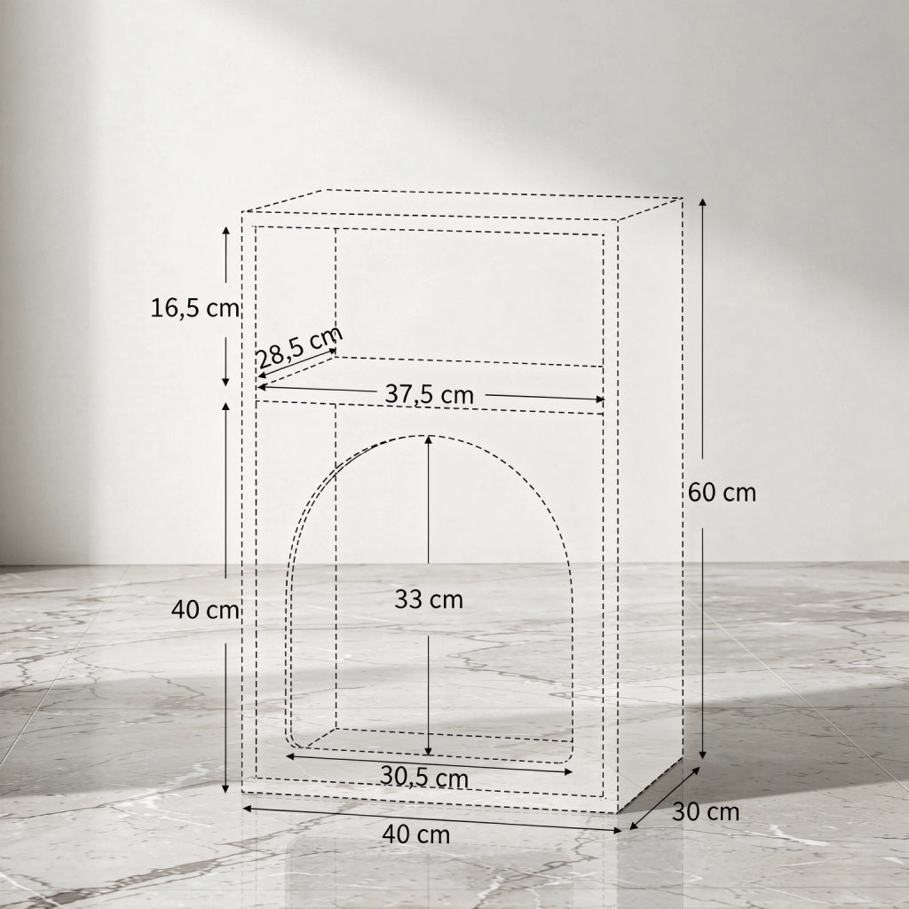 COMODINO Set da 2 pezzi 40x30x60 cm MDF Grigio con vani aperti