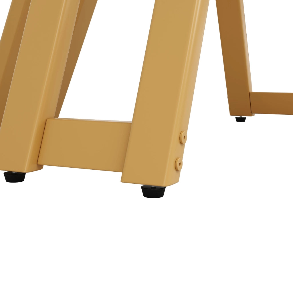 Tavolo da pranzo rotondo per 4-6 persone con piano in MDF effetto marmo e gambe in metallo, per soggiorno 100 × 100 × 76 cm